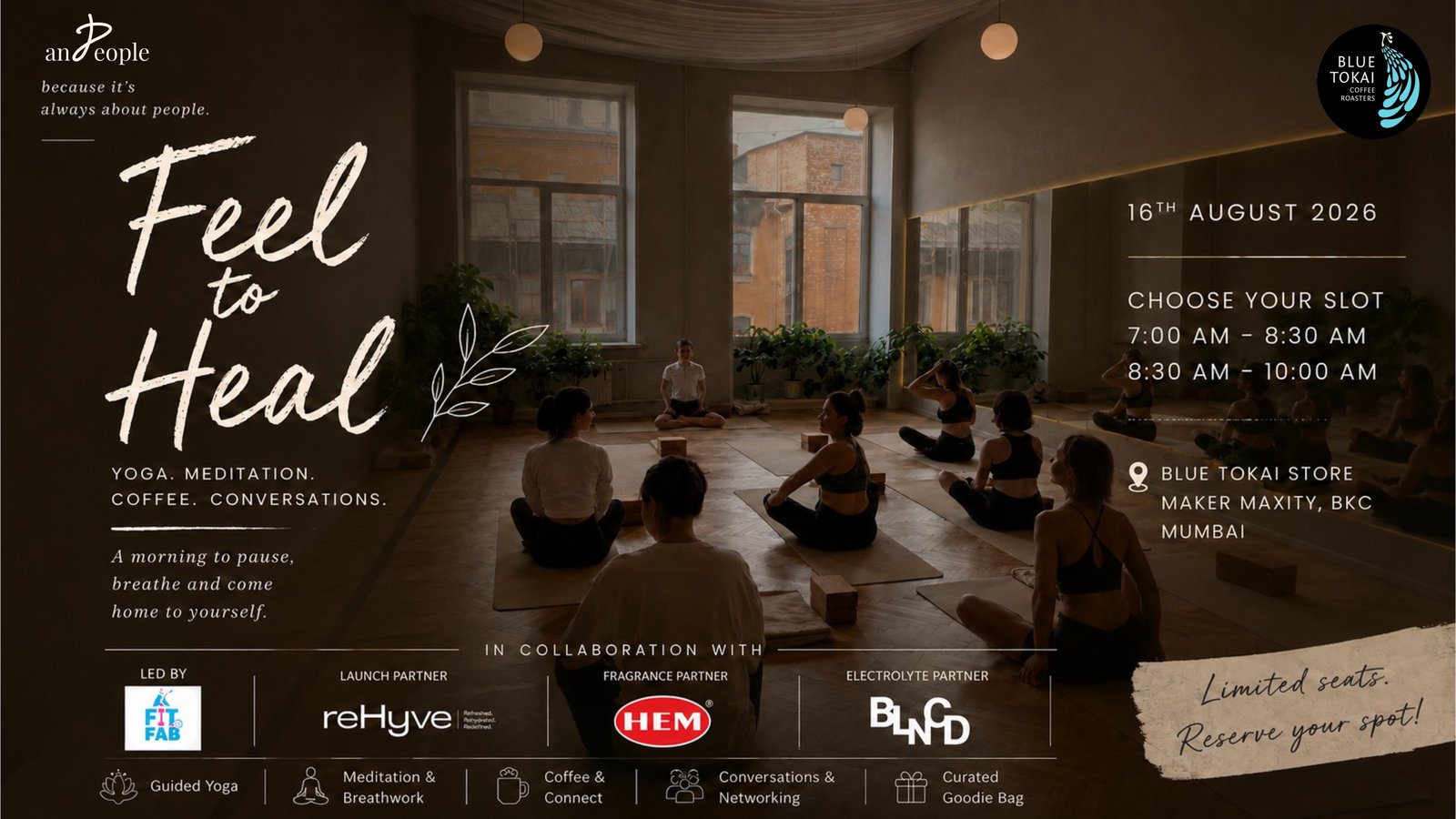 Feel to Heal — wellness yoga and meditation event in BKC, Mumbai by andpeople